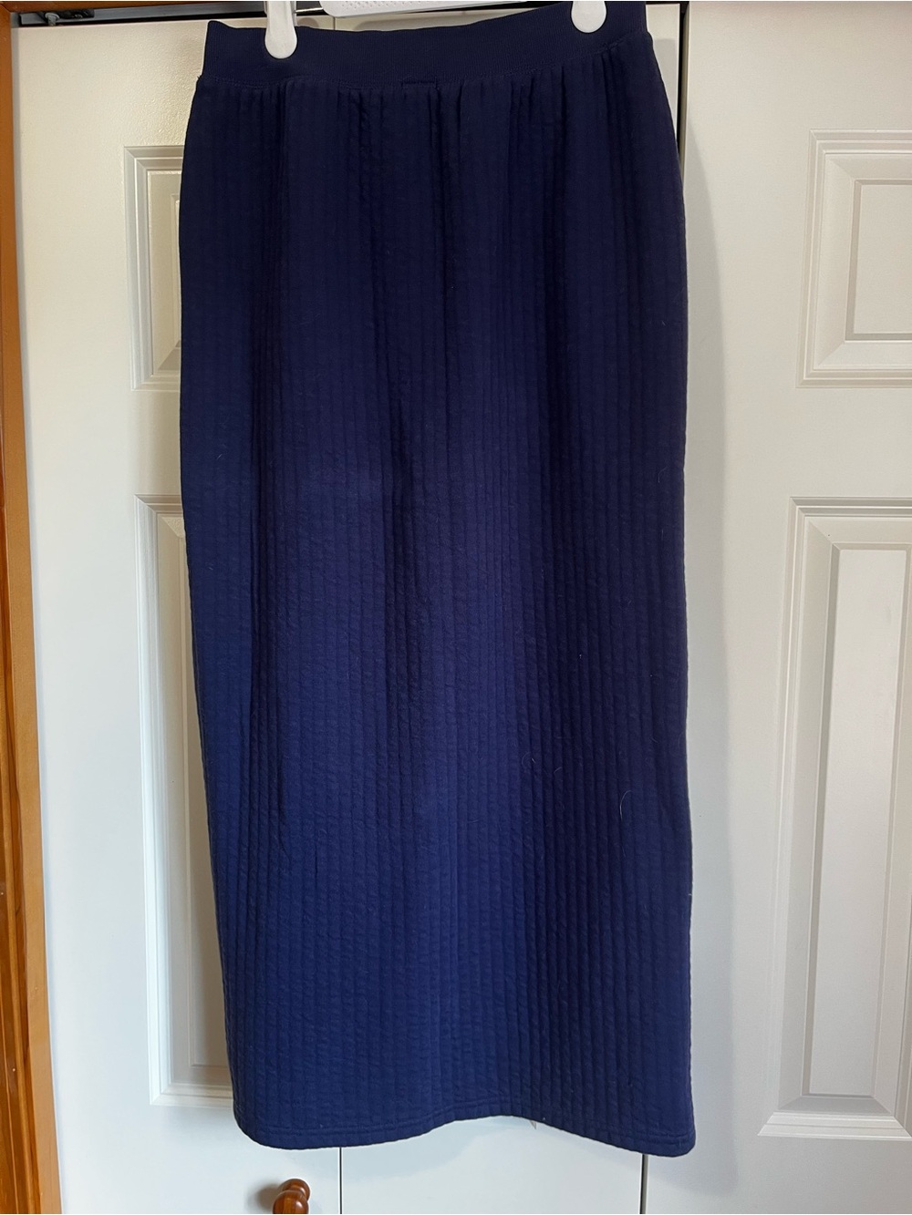 aerie Navy Ribbed Maxi Skirt with Front Slit - Picture 5 of 6